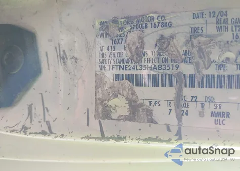 2005 Ford E-250 from USA, damaged, VIN 1FTNE24L35HA83519